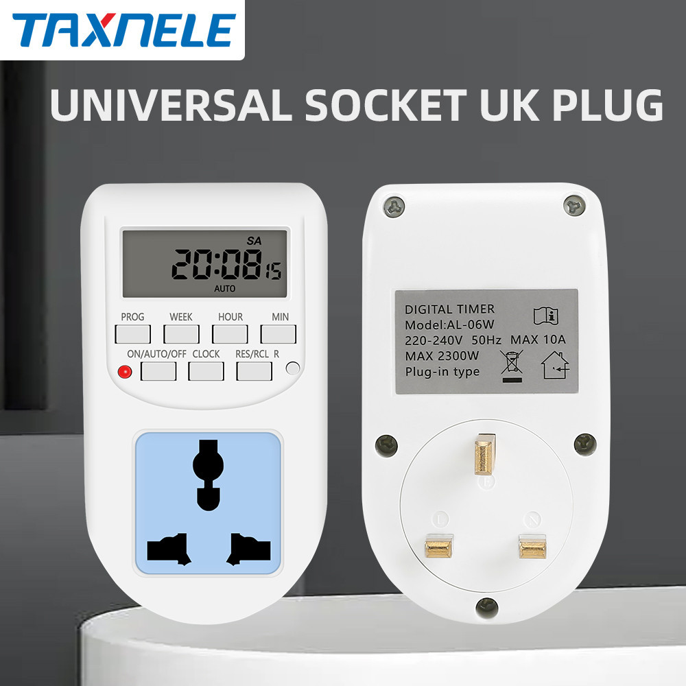 TAXNELE UK PLUG Digital Time Switch Timer Weekly Programmable ...