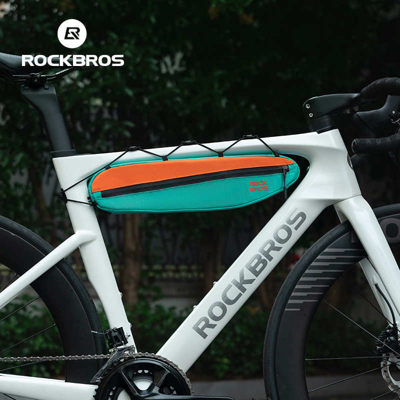 ROCKBROS Bicycle Top Tube Bag Bilateral Zipper Triangle Bag Adjustable ...