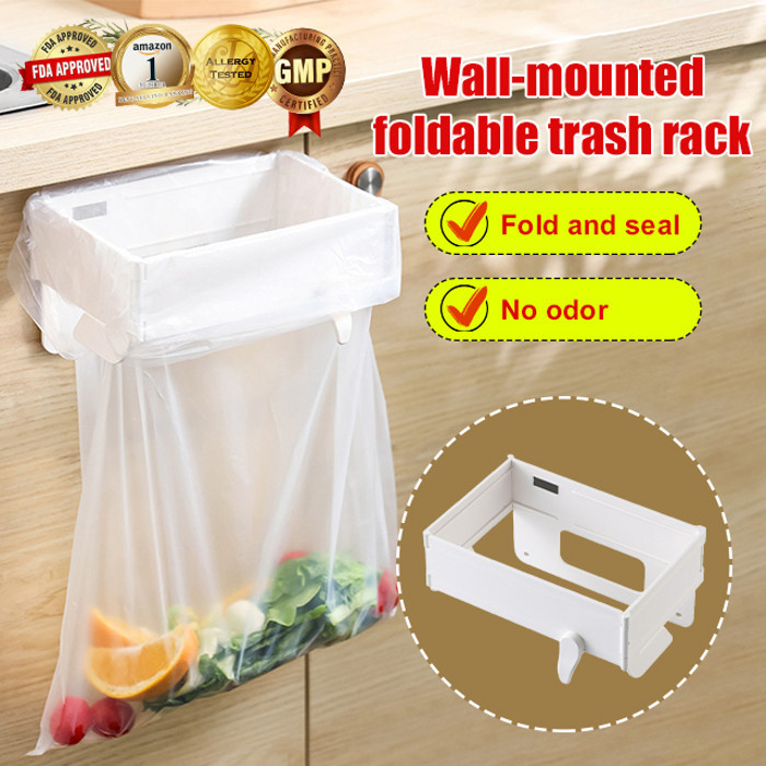 [Easy Install Trash Rack] Wall-Mounted Rotating Folding Garbage Hanger ...