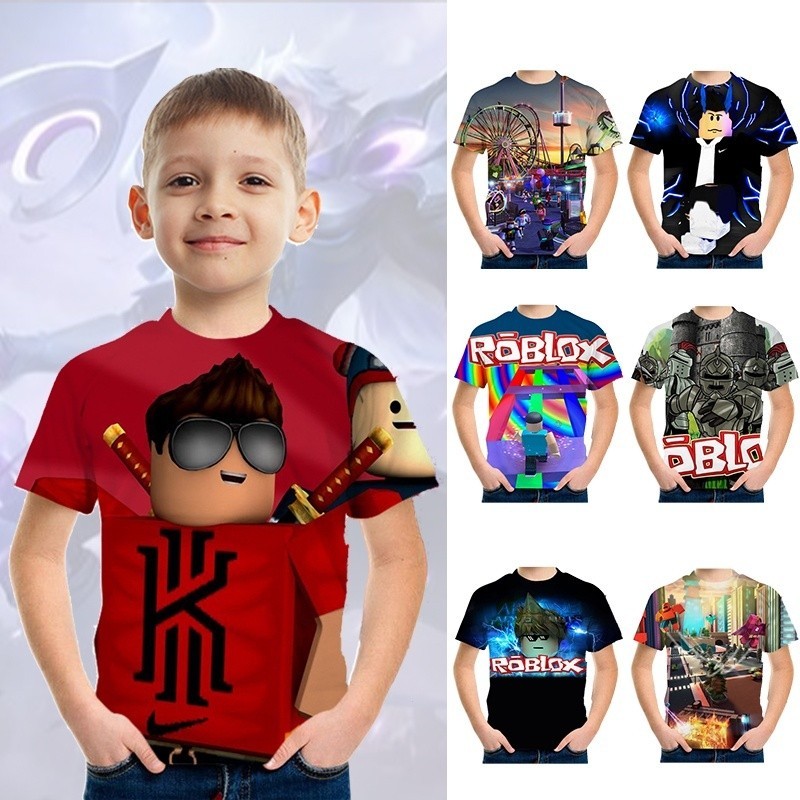 ROBLOX Virtual World 3D Print Boys T Shirt Cartoon Game Party Play Kids ...