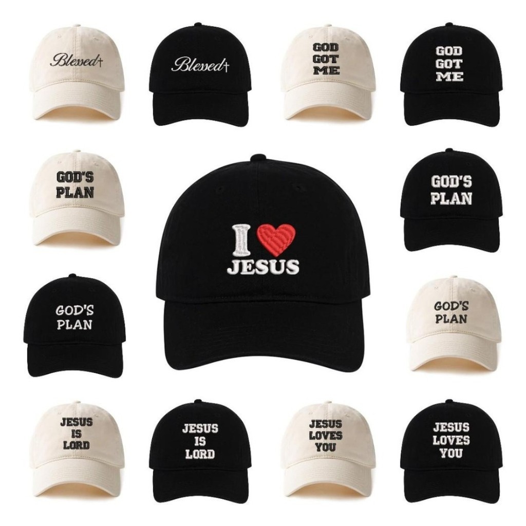 Jesus Christian Inspired Words Baseball Caps Embroidery Cotton Unisex Adjustable Soft and Comfortable Hats