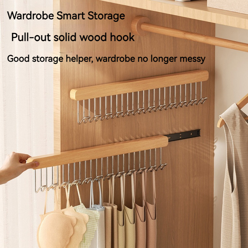 8 Hooks/12 Hooks Clothes Suspender Hook Storage Rack Home Pull-Out ...