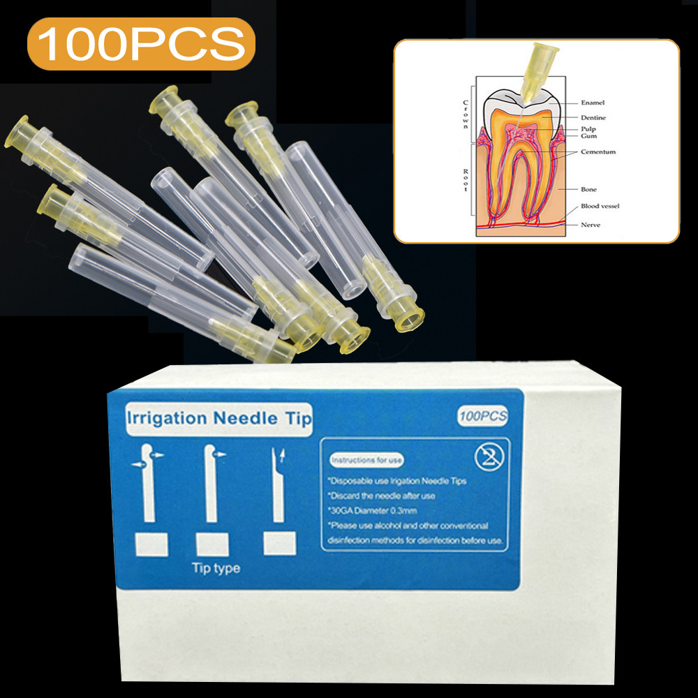 100pcs/box Dental Endo Irrigation Tip 30GA Root Canal Washing Tip End