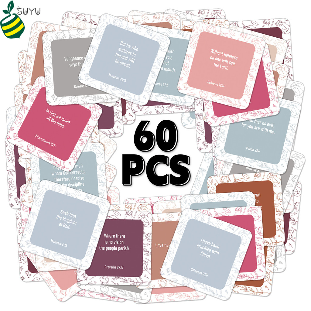 Bible Verse Cards, 60 Unique, Assorted Mini Scripture Encouragement ...
