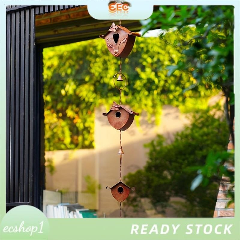 Gold Bird Houses Rain Chain for Heavy Rain, Functional