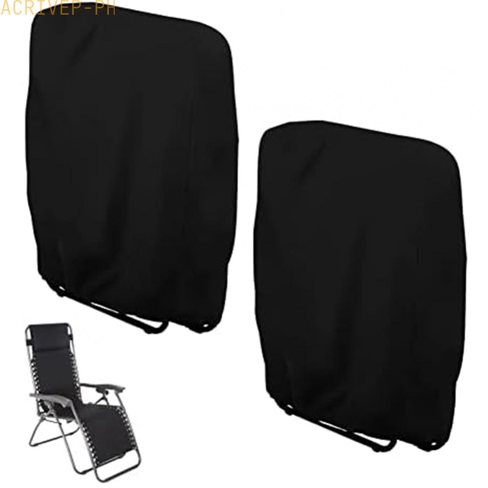 Protective Outdoor Folding Chair Cover Set of 2 in Black Waterproof