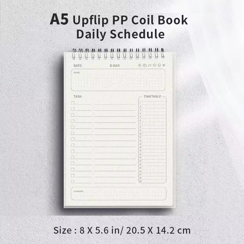 A5 Spiral Bound To Do List Notebook Waterproof Cover Agenda Journal ...