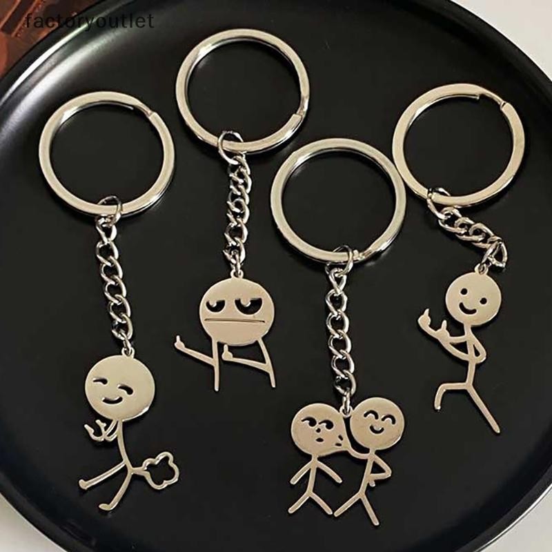 FCPH Fun Stickman Couple Keychain Ins Cute Personality Funny Student ...