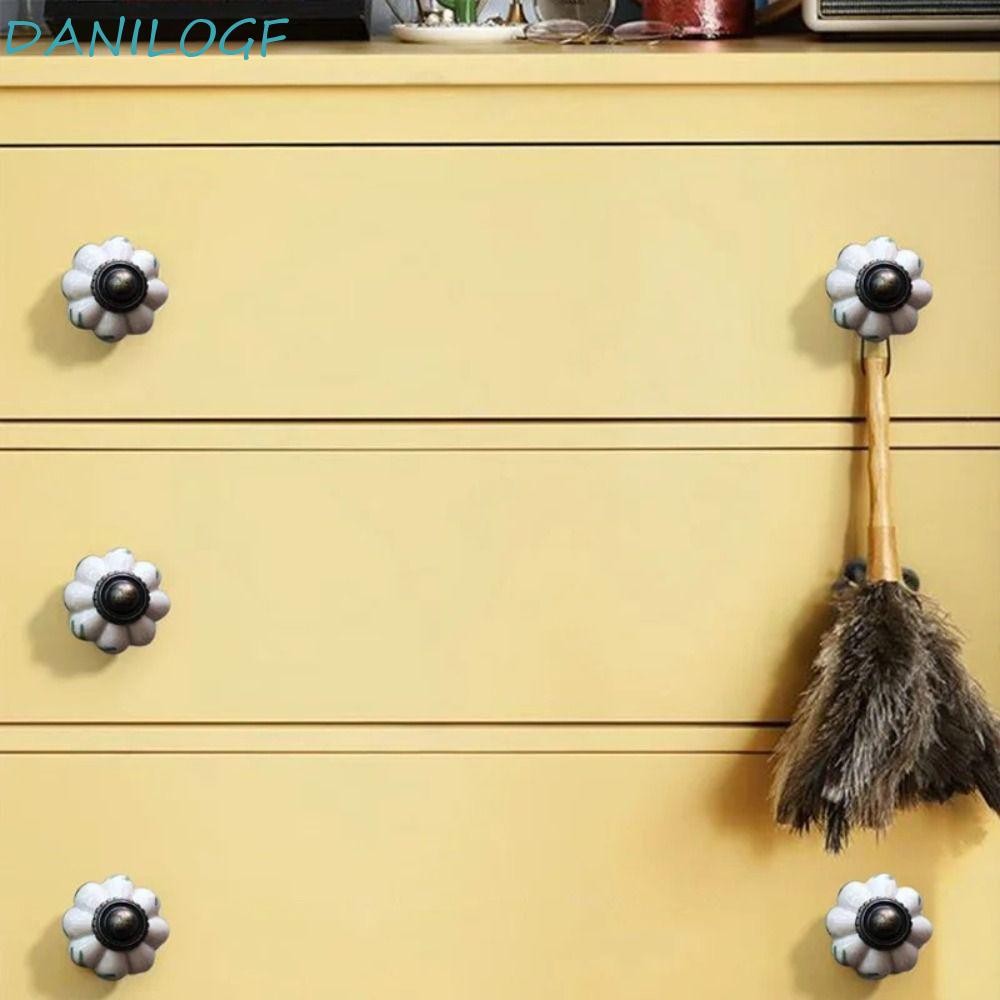 Pumpkin Handle Cabinet Knob – Ceramic & Alloy Vintage Furniture Pull In Multiple Colors (Style 17)