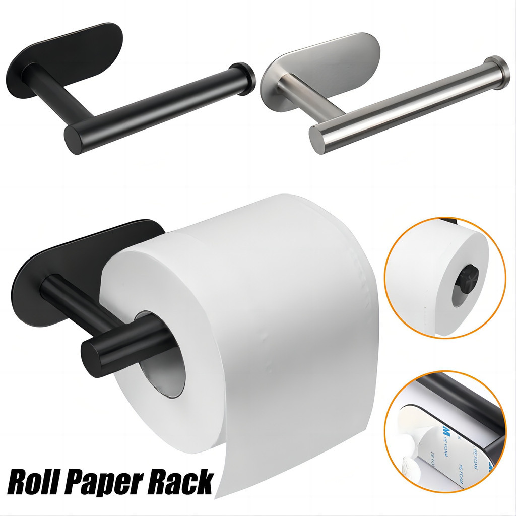 Self Adhesive Toilet Paper Holder / Kitchen Roll Towel Rack / Stand ...