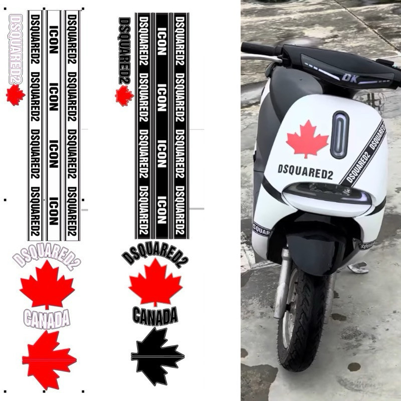 Beautiful DSQUARED2 maple leaf gogo car sticker | Shopee Philippines