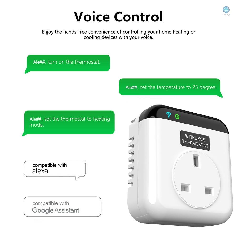 [fany] Programmable Smart Wifi Thermostat Plug Socket Mini Temperature ...