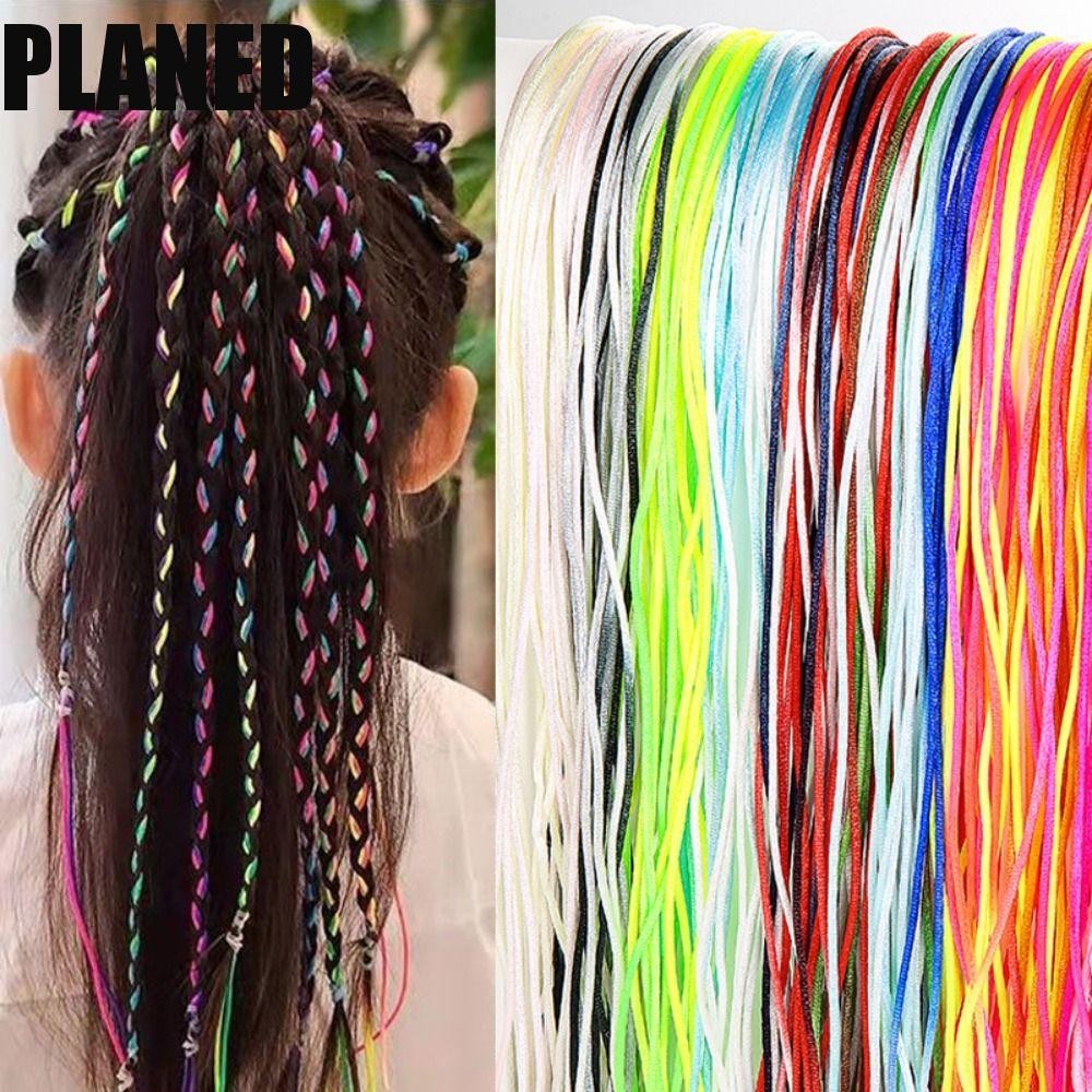 PLANED 10PCS Braided Hair Rope, Mix Colorful Long Braiding Hair Strings ...