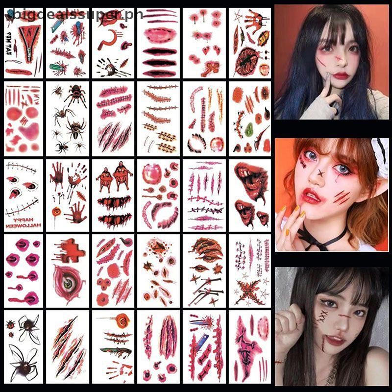 Pro 30Pcs/Set Halloween Lifelike Bloody Wound Scary Waterproof ...
