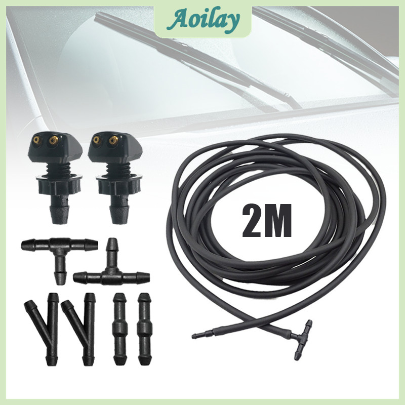 Car Windshield Washer Spray Kit/Front Windshield Washing Double Nozzle