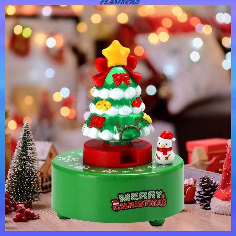 [Flameer2] Tree Music Box Creative Rotatable for Tabletop Holiday Decor ...