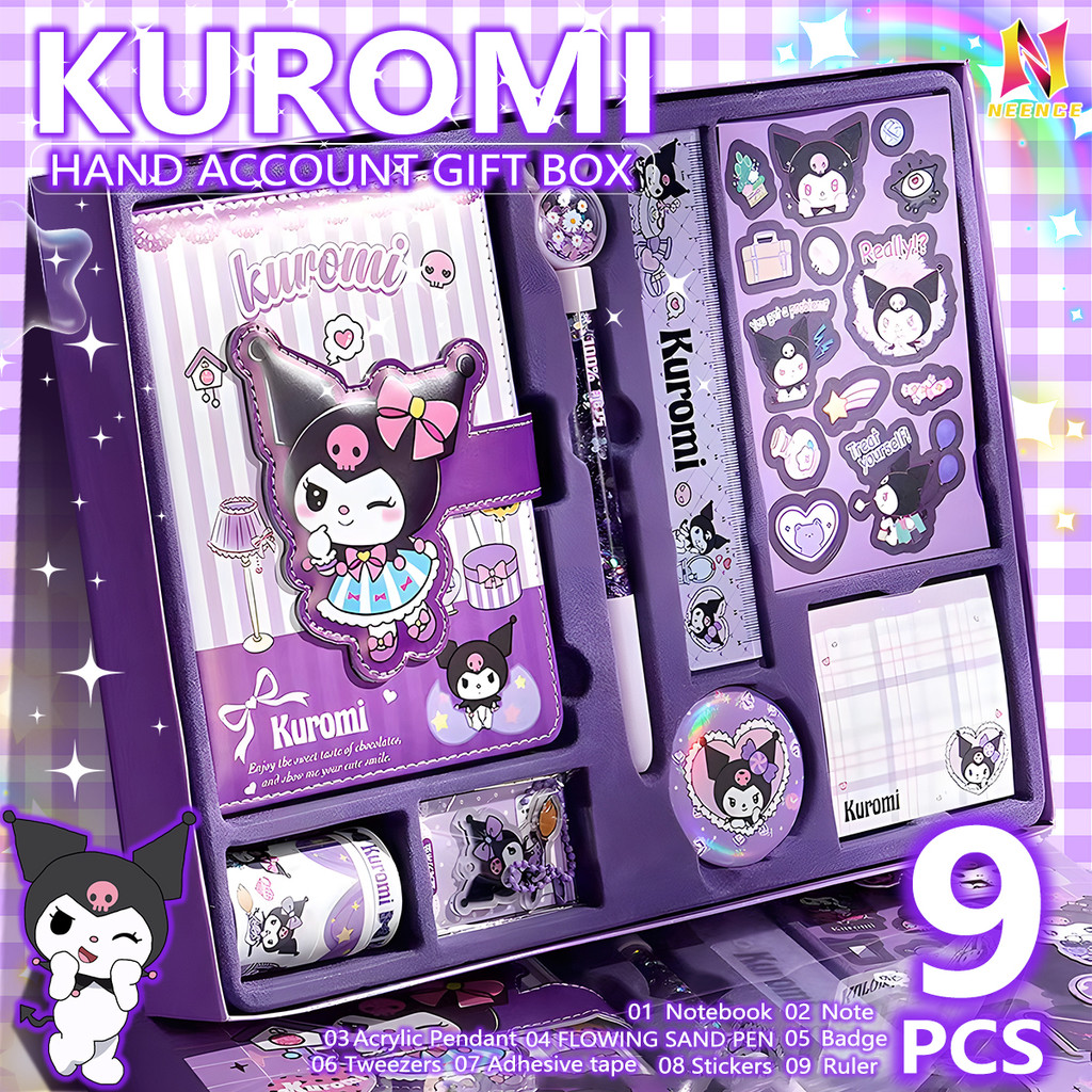 Sanrio Notebook Handbook Stationery Set Gift Box Melody Kuromi Large