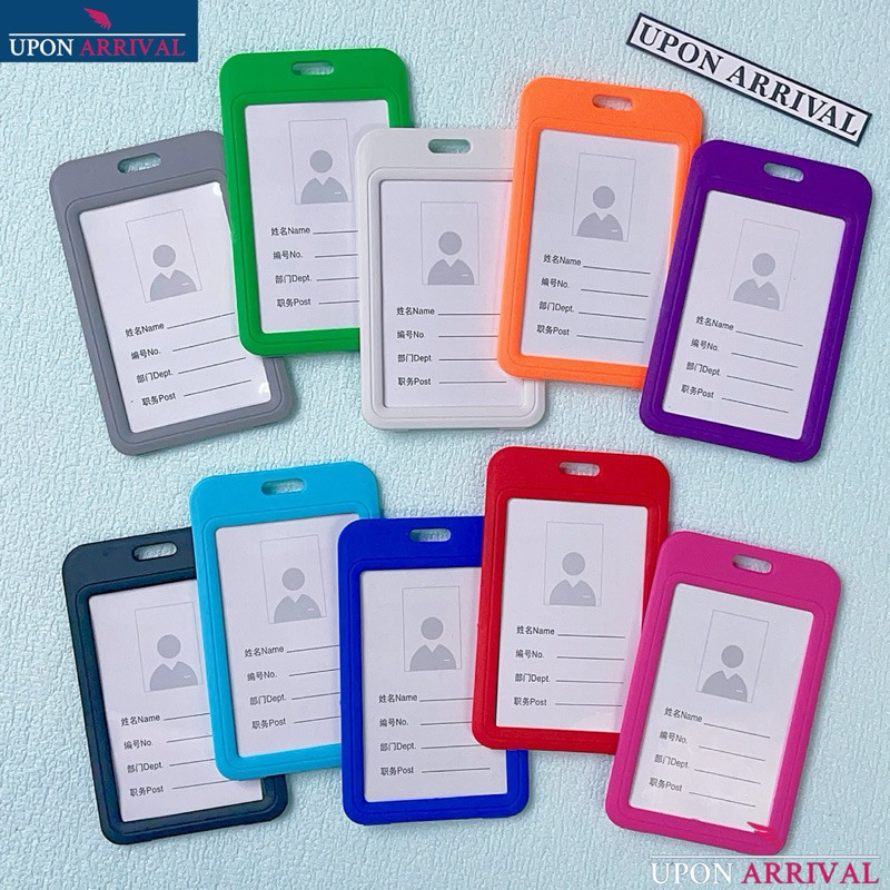 Colorful Plastic ID Card Holder Double Sided Vertical ID Case Work ...