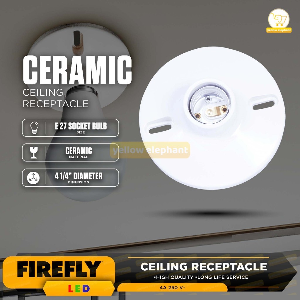 Firefly Ceiling Receptacle E27 Plastic & Ceramic High Quality / Current ...