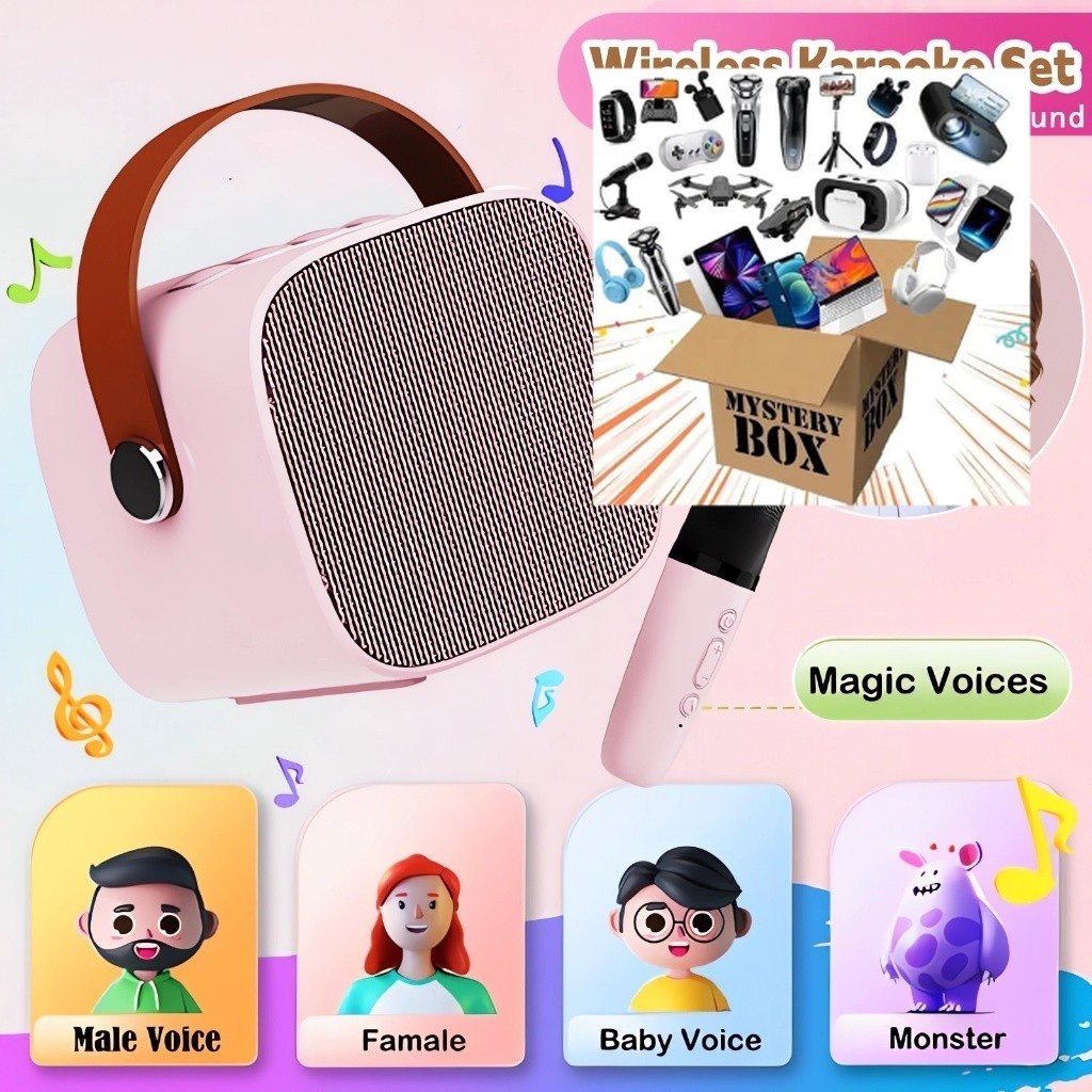 mini karaoke speaker with mic wireless bluetooth speaker 3Ds Stereo ...