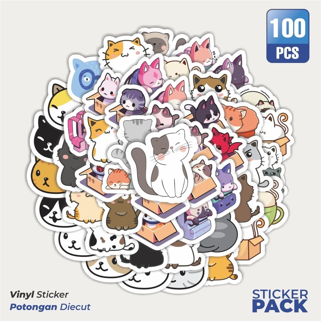 Vinyl Stickers Super Kawai Kitties Stickers [Cute Cat] Waterproof ...