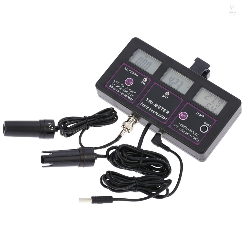 New Professional 6 in 1 Multi-parameter Water Testing Meter Digital LCD ...