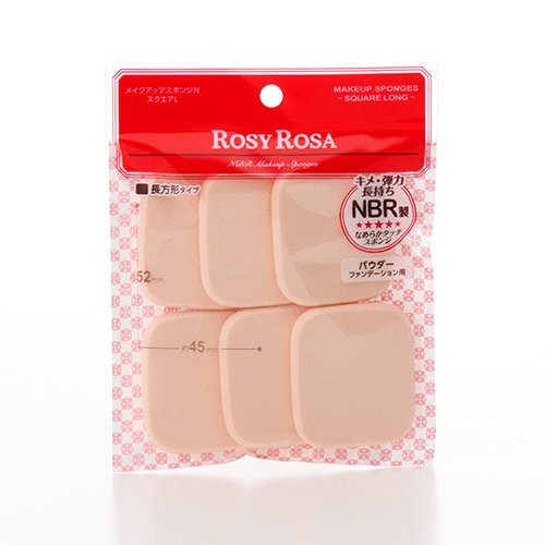 ROSYROSA Makeup Sponge N Square L 6P Square shaped sponge that fits ...