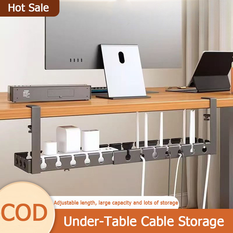 Retractable Under Table Storage Rack, Wire Organizer Cable Manager ...