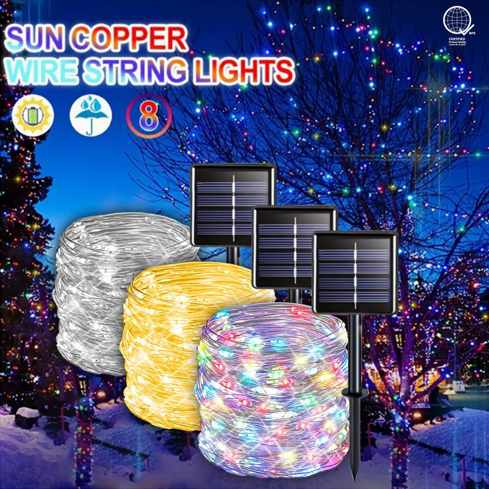 102M/42M/32M 400/300leds Solar Lights Outdoor Waterproof with 8Modes ...