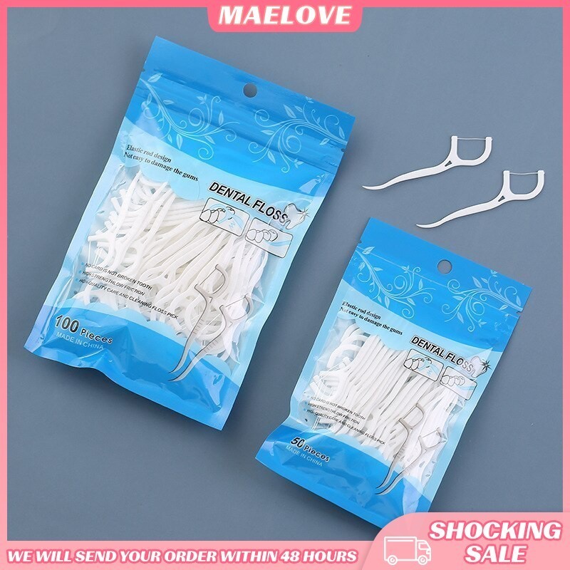 100pcs Teeth Stick Dental Floss Dental Flosser Hygiene Dental Sticks ...