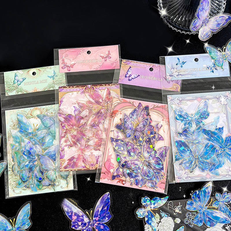 20 Pcs Vintage Laser Butterfly Stickers Set for Journaling and ...