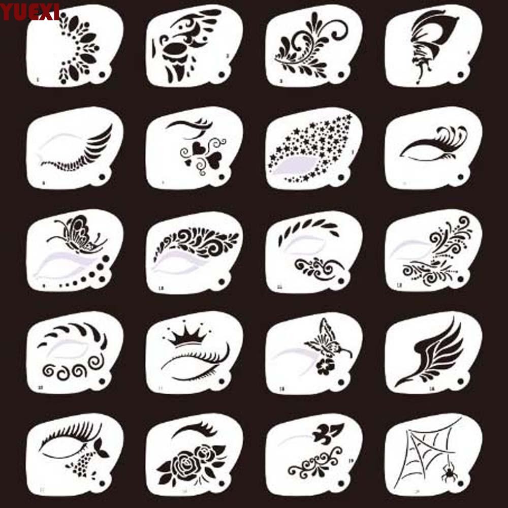 YUEXI Face Paint Templates, Reusable Multiple Pattern Body Art Paint ...