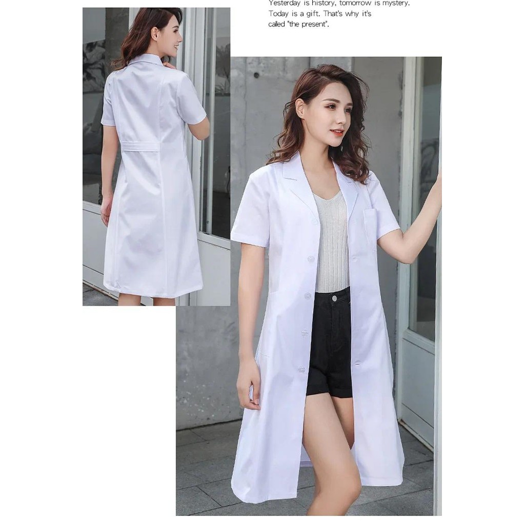 White Lab Coat Long Sleeved Female Doctor's Uniform Male Isolation ...