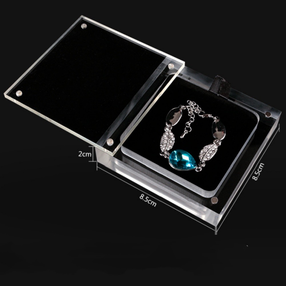 Acrylic Magnetic Jewelry Display Box Transparent Gemstone Diamond ...