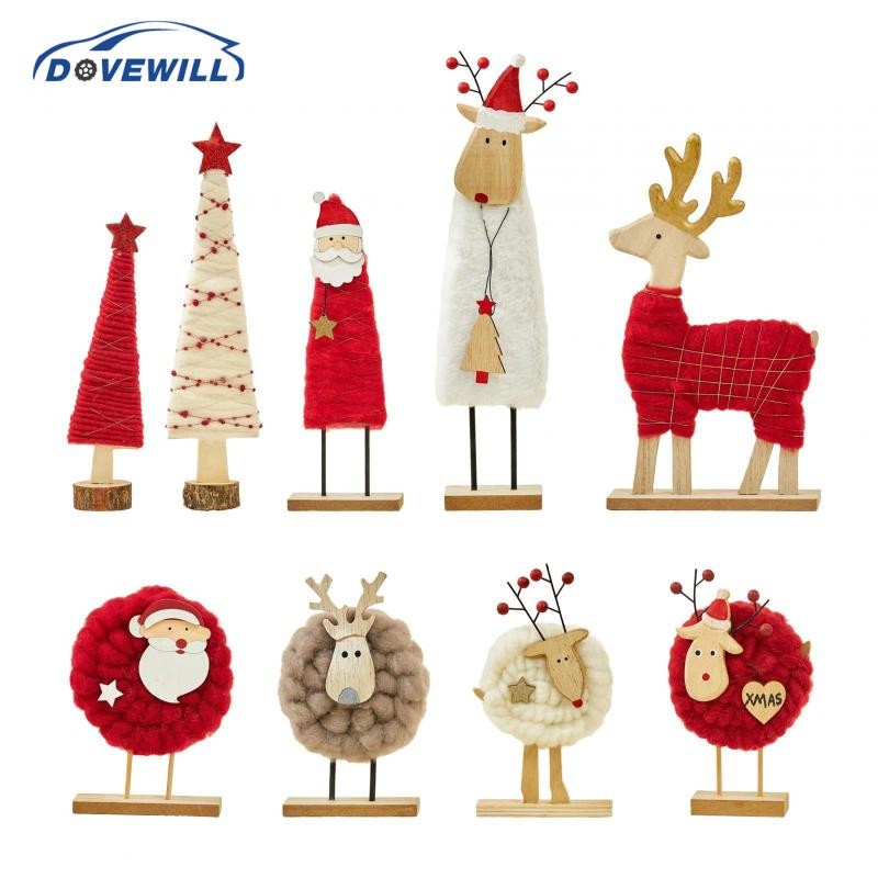 [Dovewill] Christmas Tabletop Decorations Christmas Tiered Tray Decor