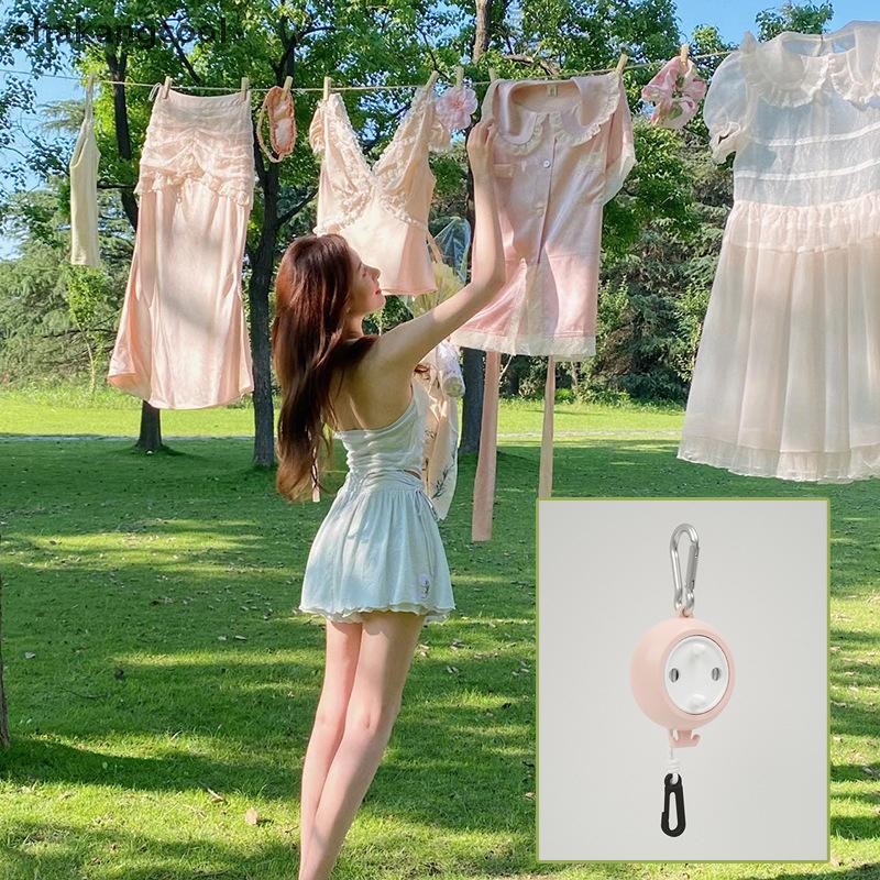 SCPH Retractable Clothes Drying Rack Rope Outdoor Portable Clothesline ...