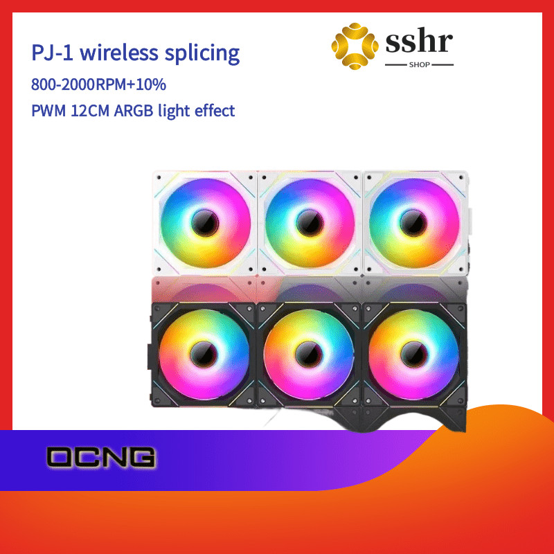 OCNG PJ-1 3in1 PC Cooling Wireless Splicing Fan 12cm PWM Water Cooling ...