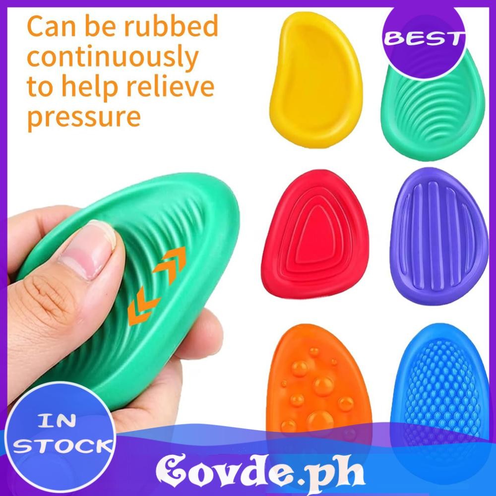 12 Pièces Fidget Toys Pierre Sensorielle, Jouets Anti-Stress Pierre D'inquiétude Texturée, Fidget Toys Sensory Stone en Silicone - Jeux - Jouets