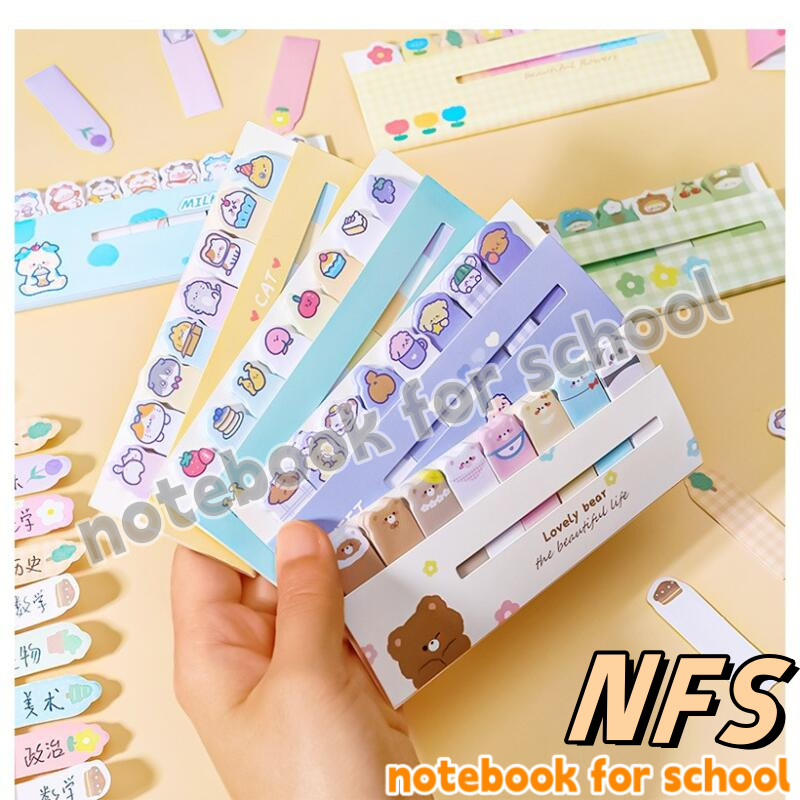 NFS 120 Cartoon Animal Sticky Notes, Cute Girl Heart Index Stickers ...