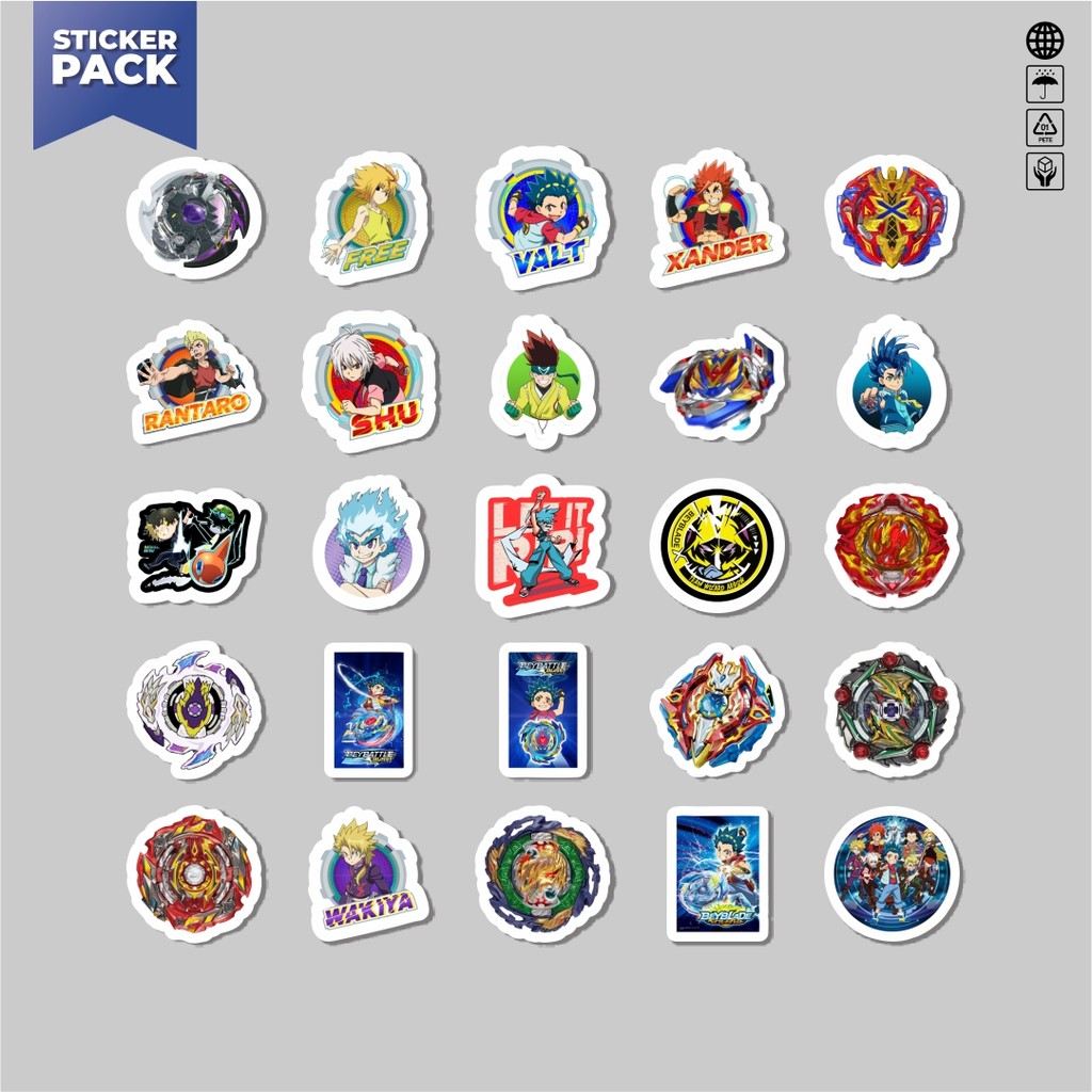 HP [100PCS] Sticker Pack Beyblade Aesthetic Vinyl Waterproof Decorative ...