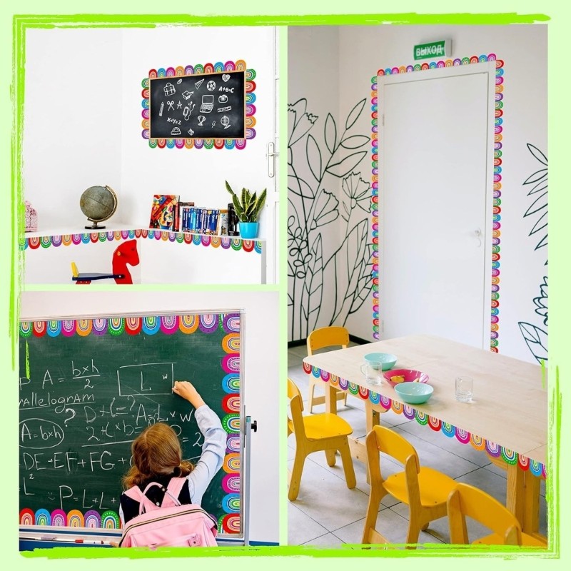EE 10m Colorful Classroom Borders Back-to-School Bulletin Board Trim ...