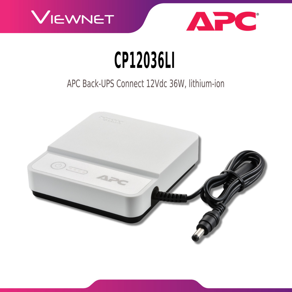 APC Back-UPS Connect CP12036LI - Mini UPS de Iones de Litio de 12 V CC 36 W, diseñado para routers, Controladores de hogar Inteligente, Dispositivos VoIP, Equipo de Red y más
