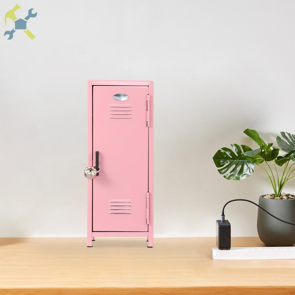 Mini Locker with Lock and Key Rustproof Metal Small Locker Portable ...