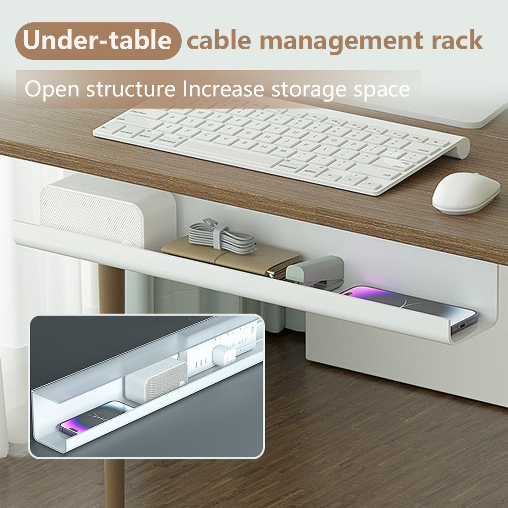lotsofgoods Under Desk Cable Management Tray Self Adhesive Metal Cable ...