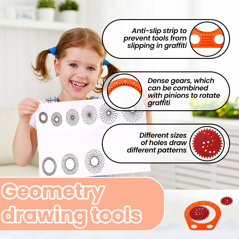 Geometric Drawing Tool Creative Drawing Plastic Multi-Function Tool ...