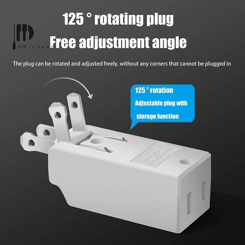 Arichred 3 In 1 Wall Outlet Extension US Electrical Socket 125 Degree ...
