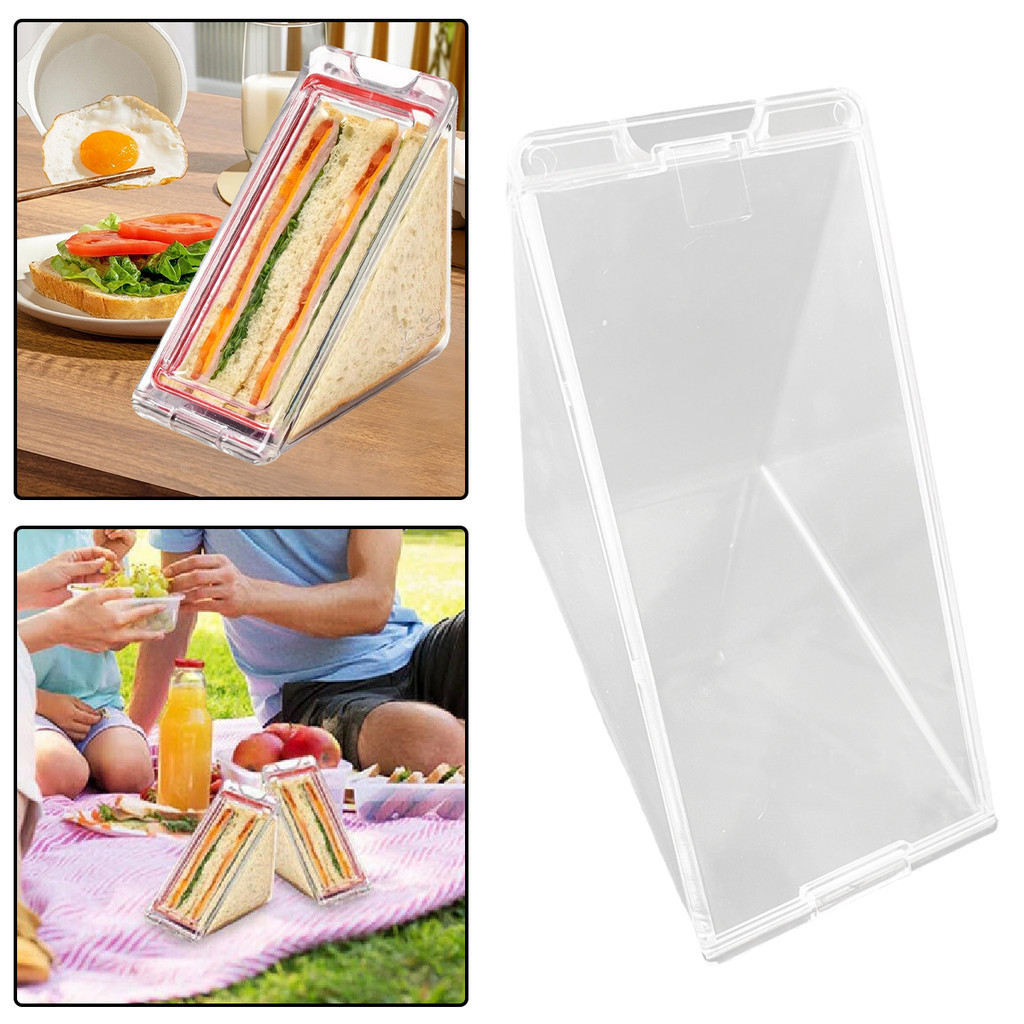 Portable Triangle Sandwich Styling Boxes Take Out Triangle Clear Cake ...