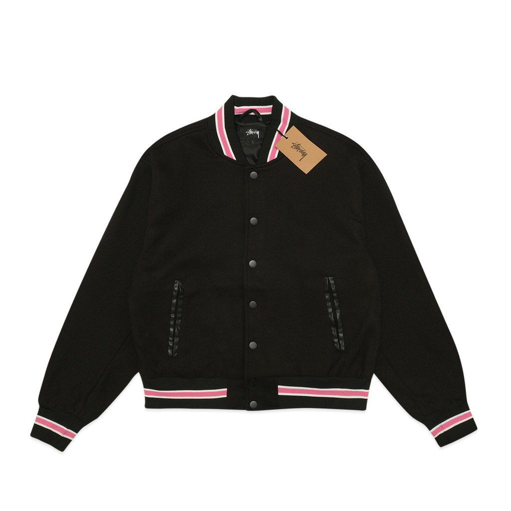 Stussy S Talk Melton Varsity Jacket Varsity Jacket for Men