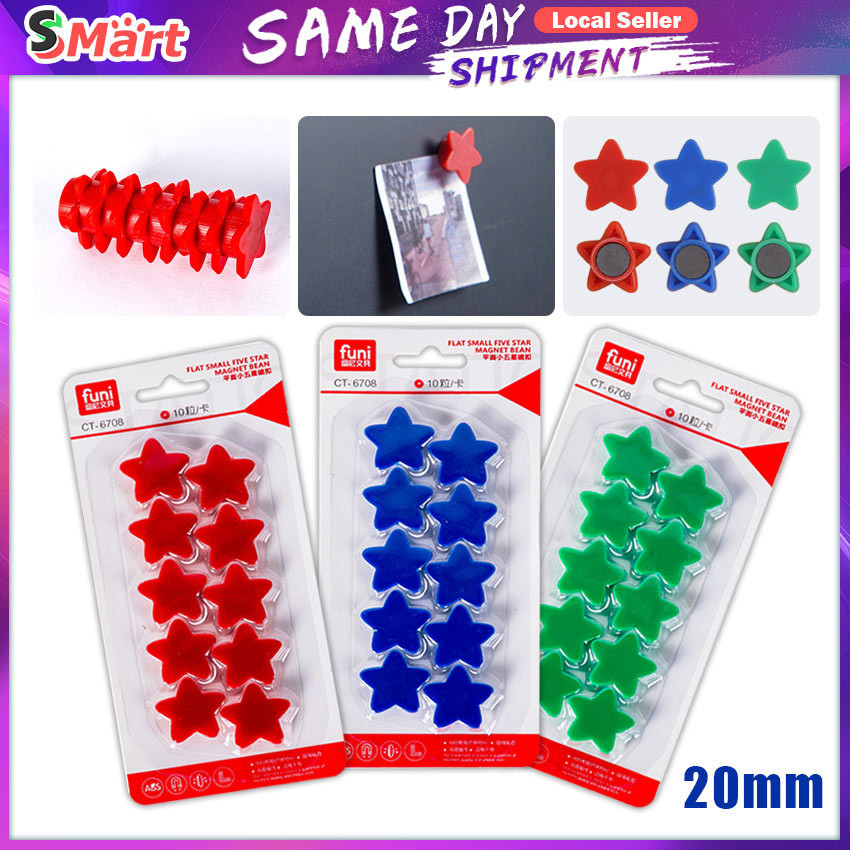 10PCS Star Magnets 20mm Whiteboard Fridge Magnetic Buckle Particle ...