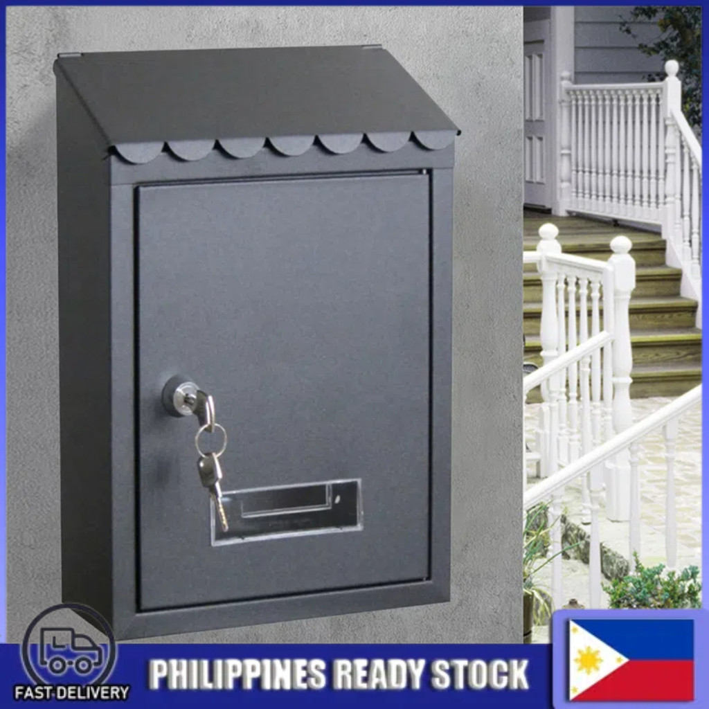 New Iron Mailbox Garden Supplies House Hanging Post Mail Box Lockable ...